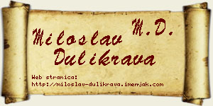 Miloslav Dulikrava vizit kartica